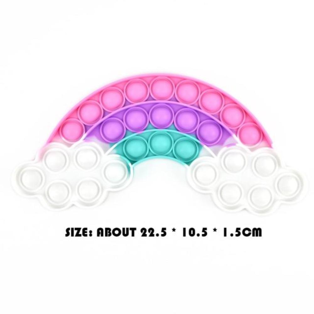 Push Bubble Pop Fidget Sensory Toy Stress Reliver (76 Designs) Large Size Rainbow Glow in the Dark+