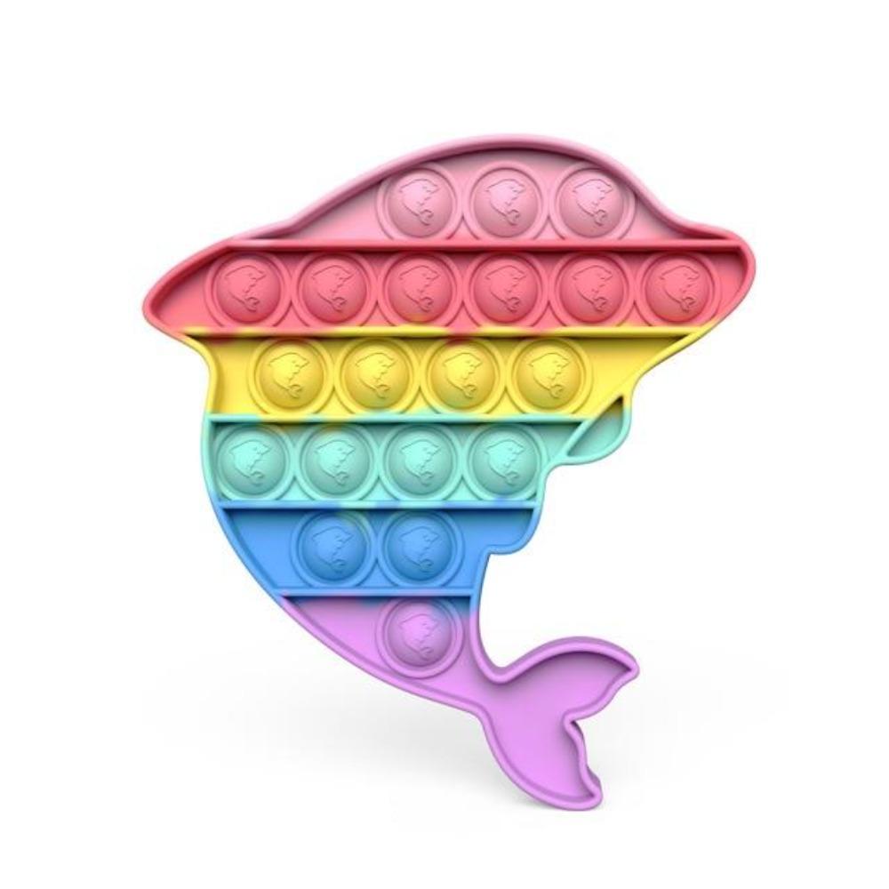 Push Bubble Pop Fidget Sensory Toy Stress Reliver (76 Designs) Large Size Rainbow Glow in the Dark+