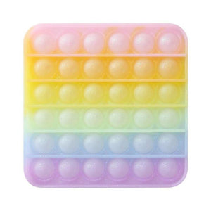 Push Bubble Pop Fidget Sensory Toy Stress Reliver (76 Designs) Large Size Rainbow Glow in the Dark+
