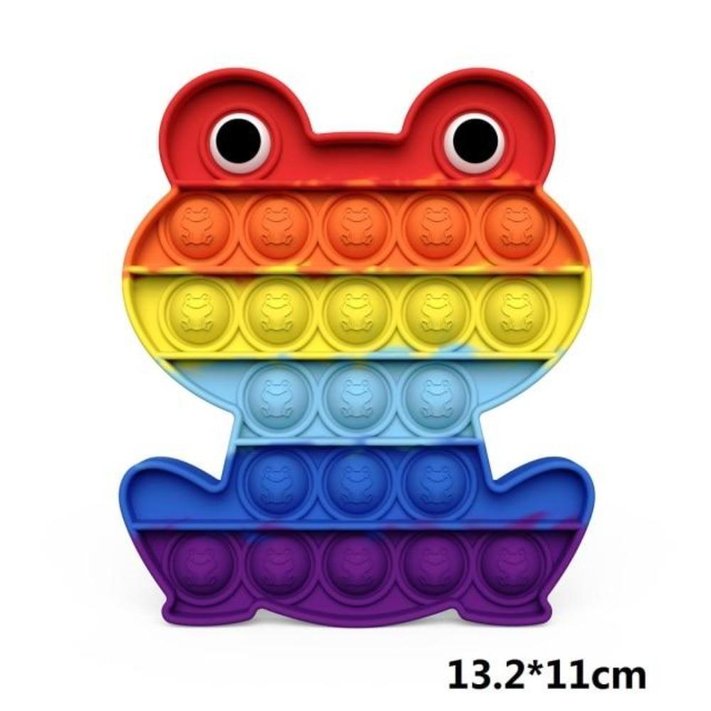 Push Bubble Pop Fidget Sensory Toy Stress Reliver (76 Designs) Large Size Rainbow Glow in the Dark+