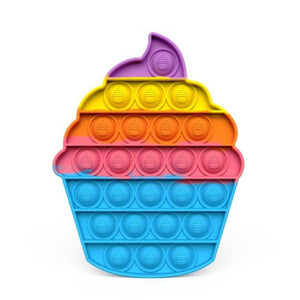 Push Bubble Pop Fidget Sensory Toy Stress Reliver (76 Designs) Large Size Rainbow Glow in the Dark+