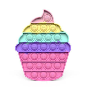 Push Bubble Pop Fidget Sensory Toy Stress Reliver (76 Designs) Large Size Rainbow Glow in the Dark+