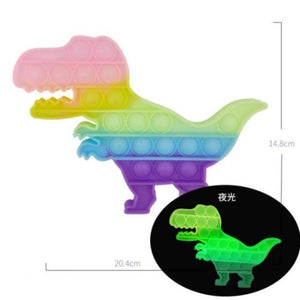 Push Bubble Pop Fidget Sensory Toy Stress Reliver (76 Designs) Large Size Rainbow Glow in the Dark+