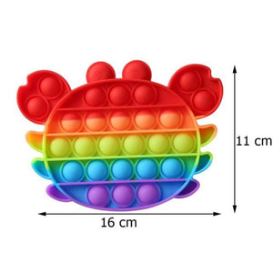 Push Bubble Pop Fidget Sensory Toy Stress Reliver (76 Designs) Large Size Rainbow Glow in the Dark+