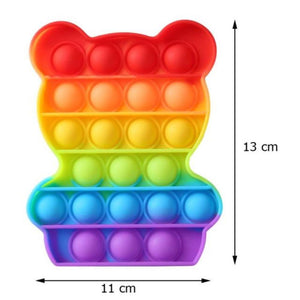 Push Bubble Pop Fidget Sensory Toy Stress Reliver (76 Designs) Large Size Rainbow Glow in the Dark+