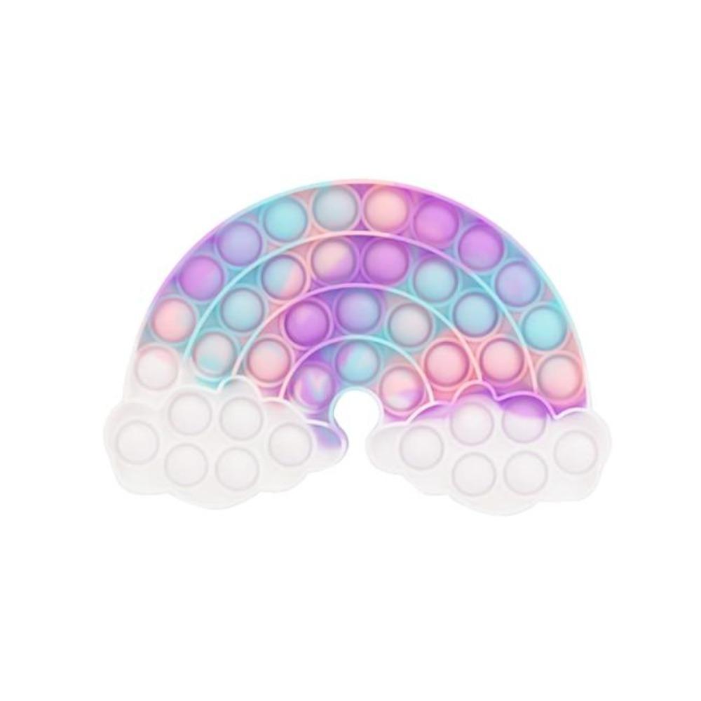 Push Bubble Pop Fidget Sensory Toy Stress Reliver (76 Designs) Large Size Rainbow Glow in the Dark+