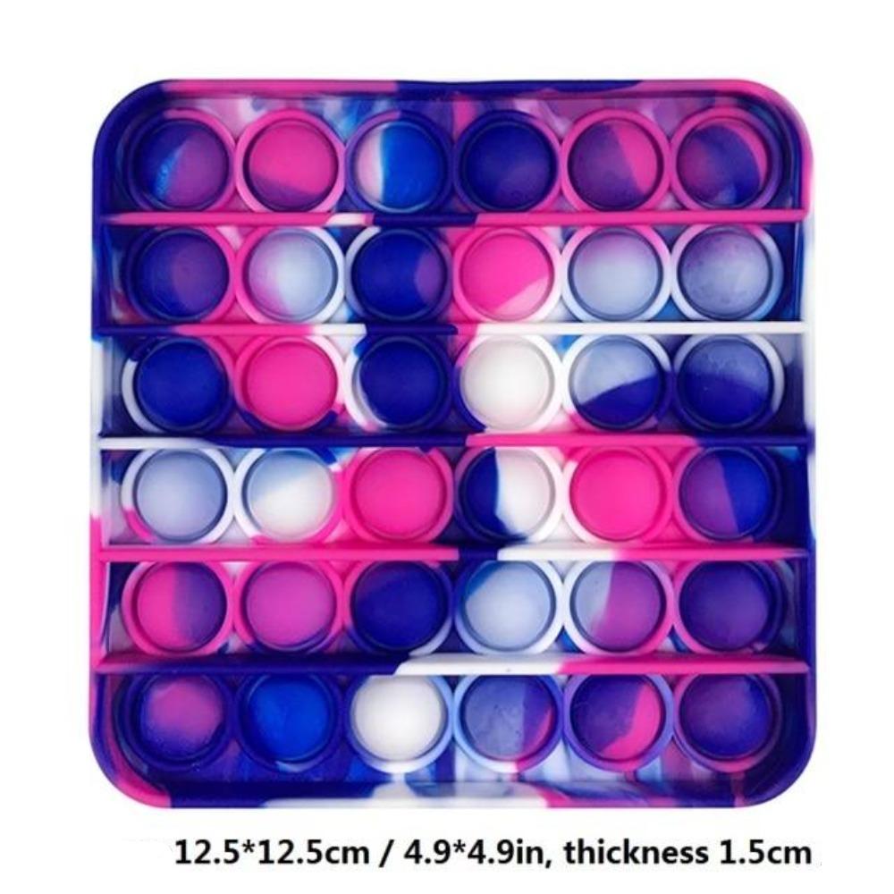 Push Bubble Pop Fidget Sensory Toy Stress Reliver (76 Designs) Large Size Rainbow Glow in the Dark+