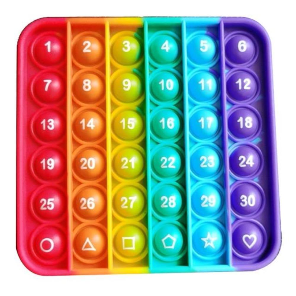 Push Bubble Pop Fidget Sensory Toy Stress Reliver (76 Designs) Large Size Rainbow Glow in the Dark+