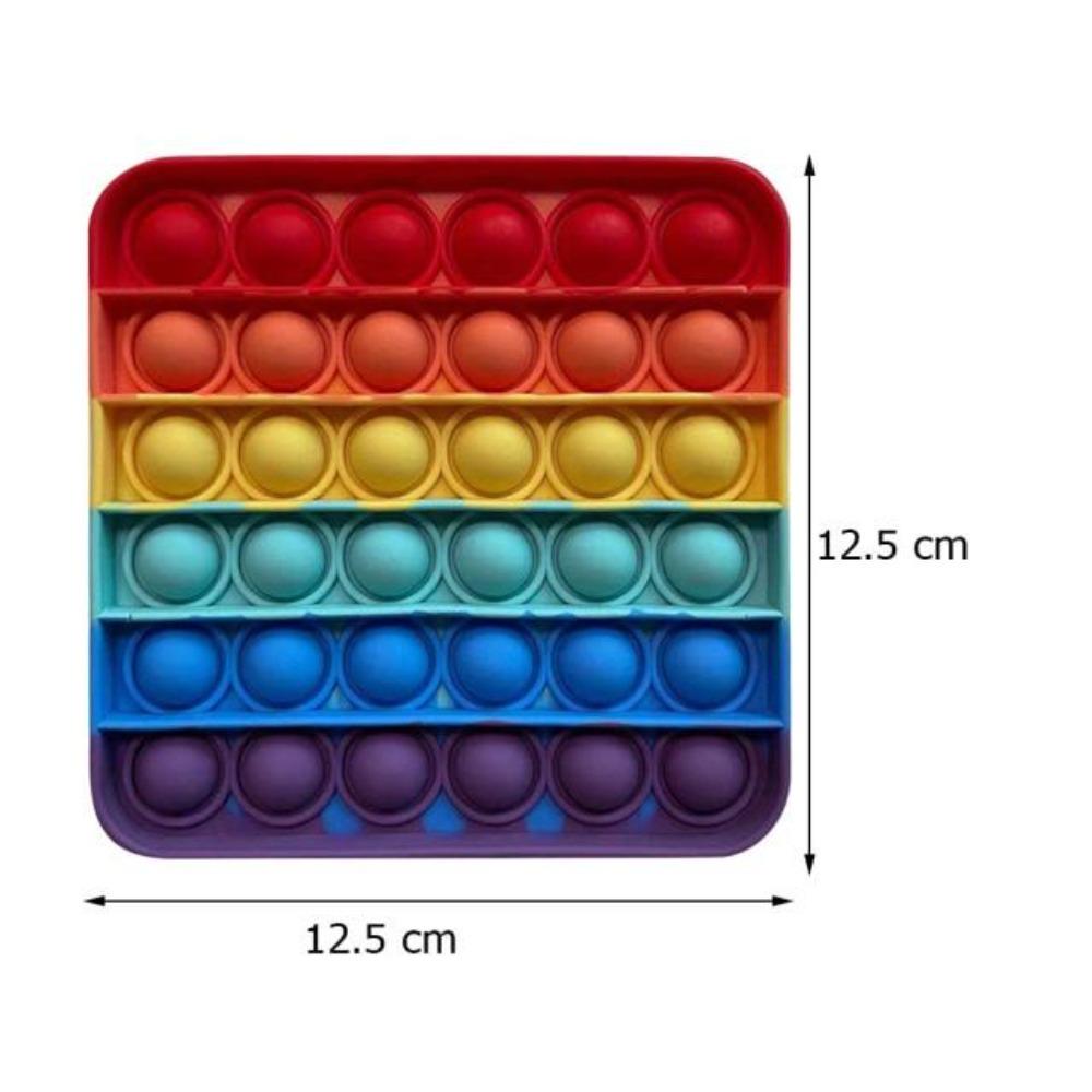 Push Bubble Pop Fidget Sensory Toy Stress Reliver (76 Designs) Large Size Rainbow Glow in the Dark+