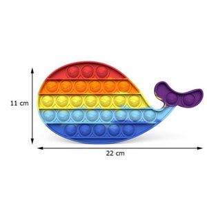 Push Bubble Pop Fidget Sensory Toy Stress Reliver (76 Designs) Large Size Rainbow Glow in the Dark+