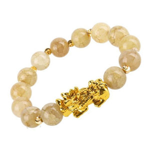 Pixiu Feng Shui Gold Bead Attract Wealth and Good Luck Bracelet Charm (2 Designs)