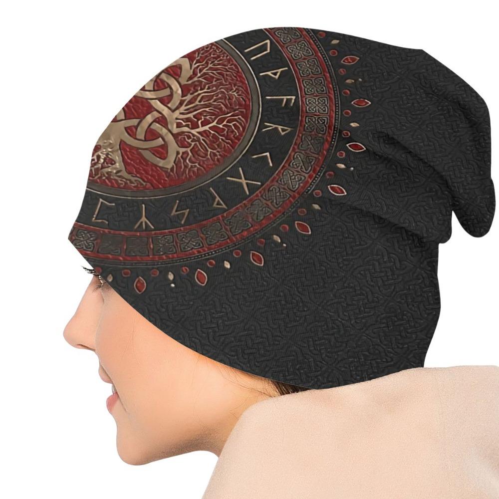 Viking Beanie Hat Tree Of Triquetra Skull Cap (6 Styles)
