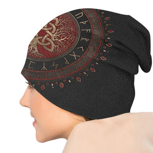 Viking Beanie Hat Tree Of Triquetra Skull Cap (6 Styles)