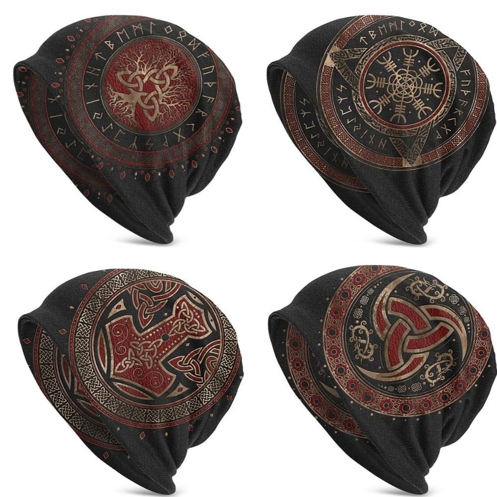 Viking Beanie Hat Tree Of Triquetra Skull Cap (6 Styles)