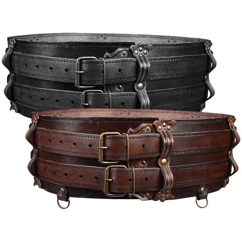 Viking Armor Renaissance Medieval Warrior Double Belt (2 Colors)