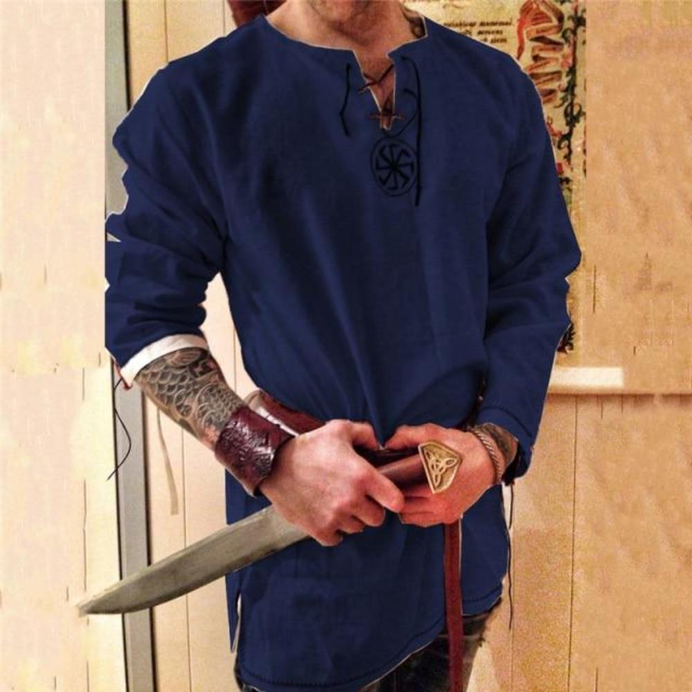 Viking Renaissance Knight Warrior Crusader Tunic Long Sleeve (4 Colors) S - 4XL