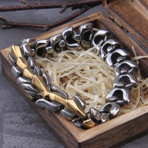 Jormungand Midgard World Serpent Viking Ouroboros Bracelet for Men (4 Colors)