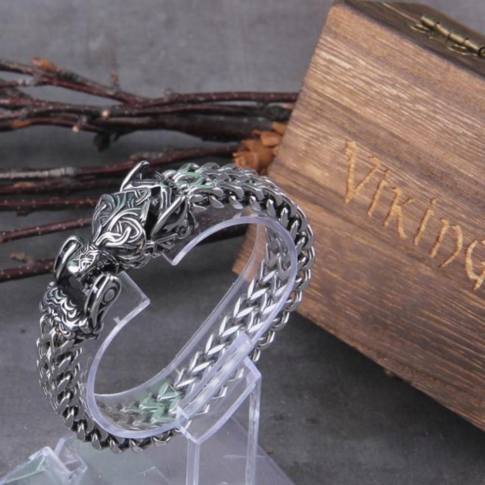 Jormungand Midgard World Serpent Viking Ouroboros Bracelet for Men (4 Colors)