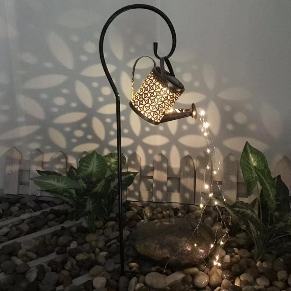 Solar Shower Watering Can Outdoor Fairy Light With Post