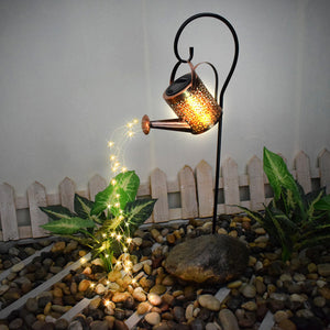 Solar Shower Watering Can Outdoor Fairy Light With Post