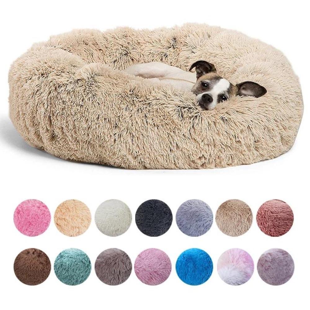 Dog Bed Plush Cat Mat Round Cushion (20 Colors) 8 Sizes