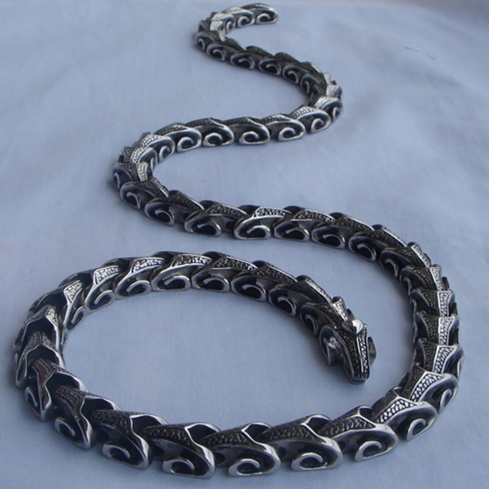 Viking Dragon Chain Bracelet Titanium Necklace (10 Sizes)
