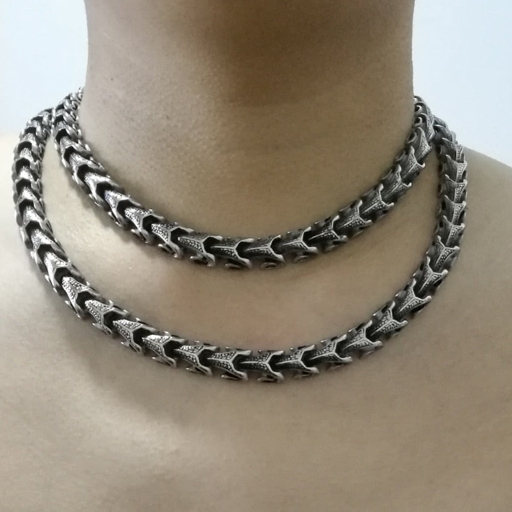 Viking Dragon Chain Bracelet Titanium Necklace (10 Sizes)