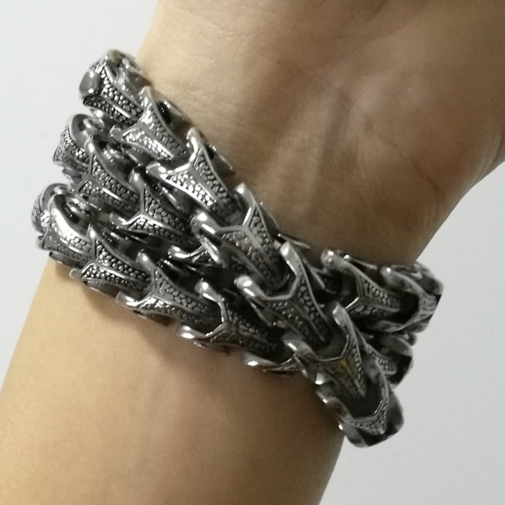 Viking Dragon Chain Bracelet Titanium Necklace (10 Sizes)