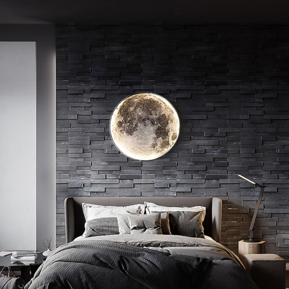 LED Minimalist Wall Luster 3D Moon Lamp (3 Colors) 24CM-100CM Bedroom Lighting Home Decoration Chandelier Living Hall fixture Lights Best Gift Shoppers 