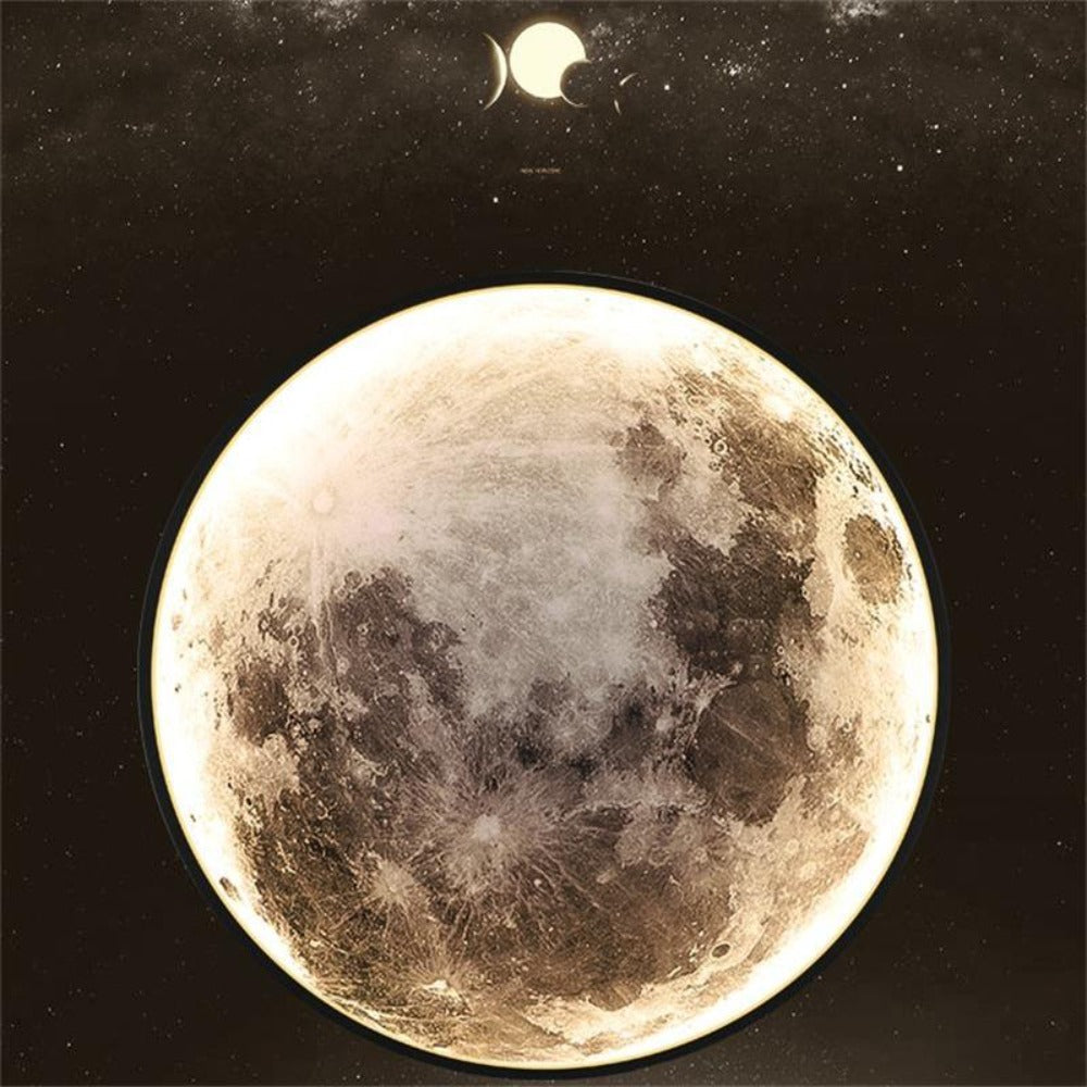 LED Minimalist Wall Luster 3D Moon Lamp (3 Colors) 24CM-100CM Bedroom Lighting Home Decoration Chandelier Living Hall fixture Lights Best Gift Shoppers 