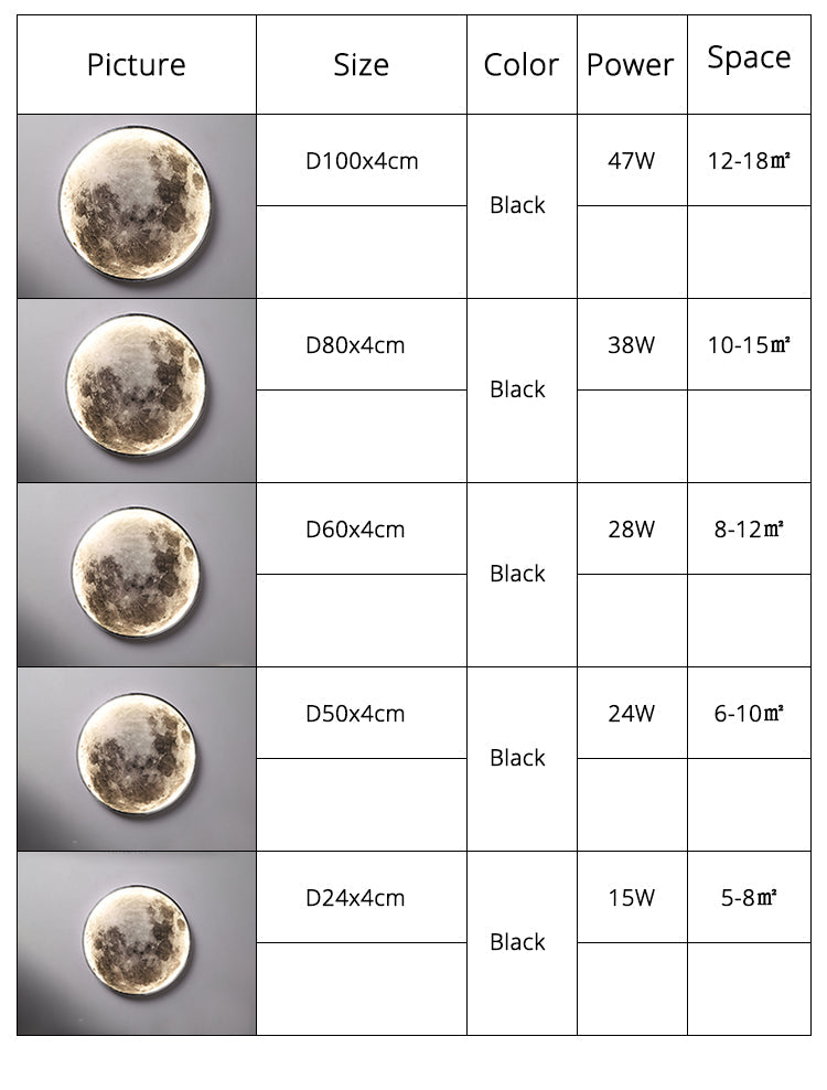 LED Minimalist Wall Luster 3D Moon Lamp (3 Colors) 24CM-100CM Bedroom Lighting Home Decoration Chandelier Living Hall fixture Lights Best Gift Shoppers 