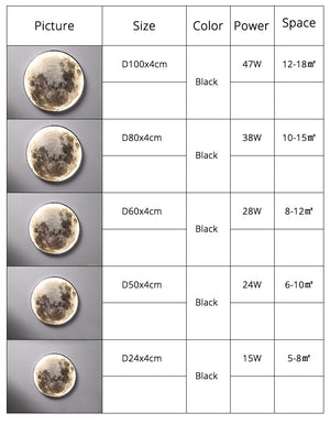 LED Minimalist Wall Luster 3D Moon Lamp (3 Colors) 24CM-100CM Bedroom Lighting Home Decoration Chandelier Living Hall fixture Lights Best Gift Shoppers 