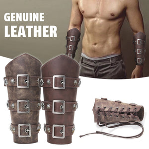 2PC Viking Medieval Leather Armor Gauntlets (4 Colors)