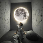LED Minimalist Wall Luster 3D Moon Lamp (3 Colors) 24CM-100CM Bedroom Lighting Home Decoration Chandelier Living Hall fixture Lights Best Gift Shoppers 