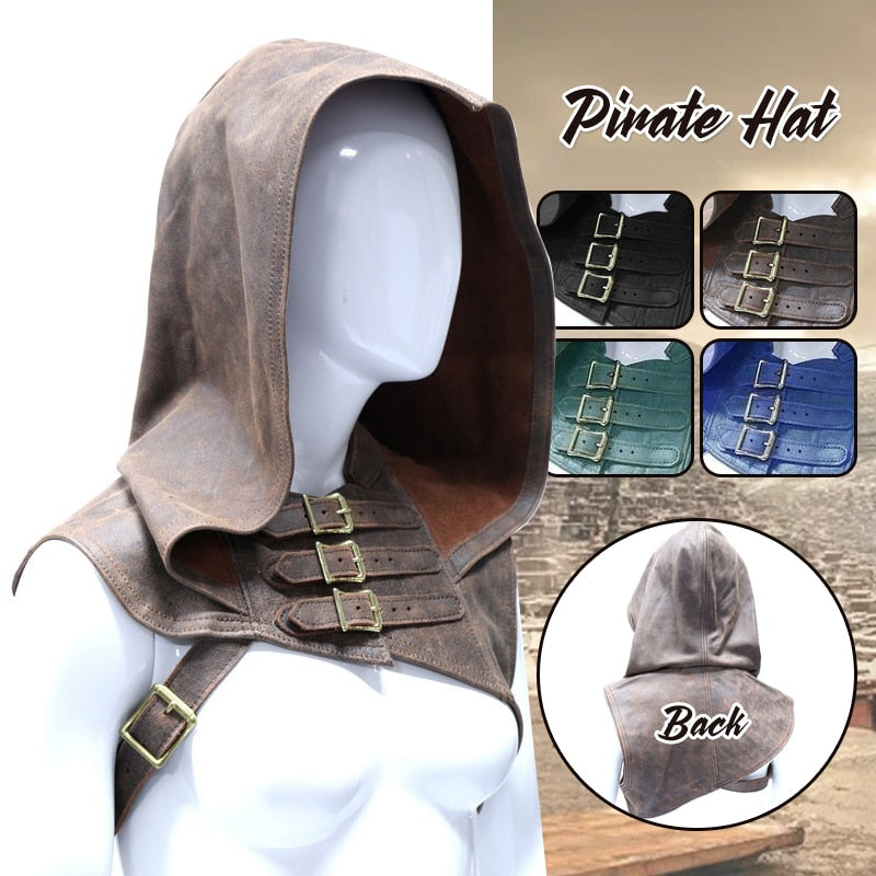 Renaissance Medieval Riding Hood Shawl Pirate Hat Viking Knight Warrior (4 Colors)