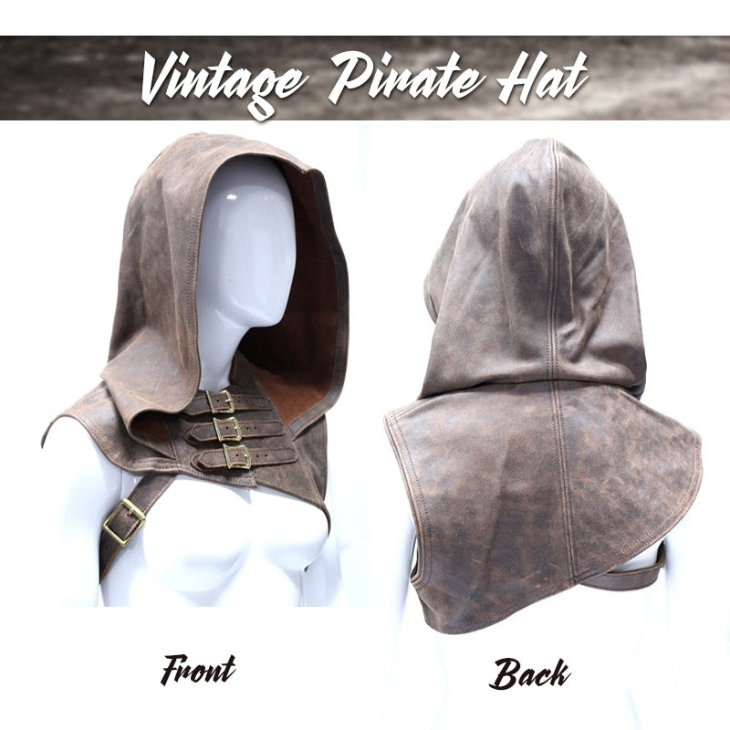 Renaissance Medieval Riding Hood Shawl Pirate Hat Viking Knight Warrior (4 Colors)