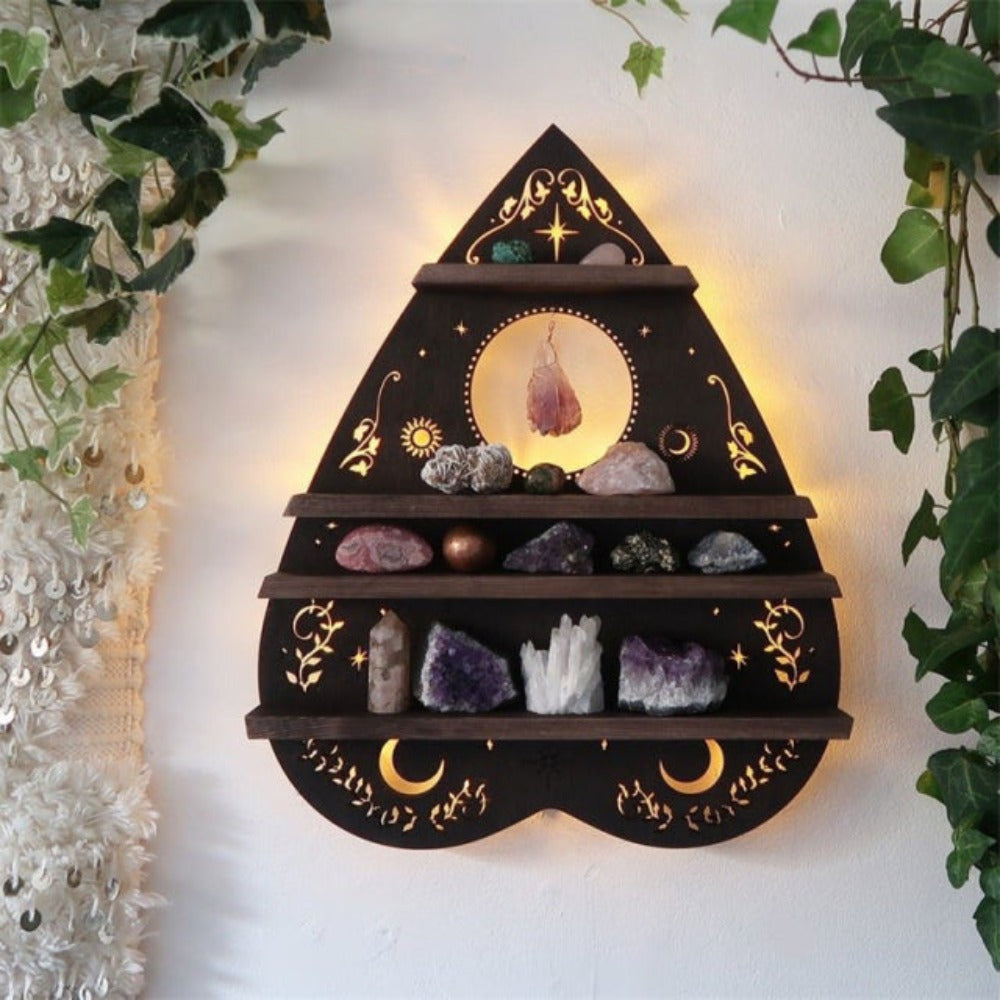 Mystic LED Display Shelf Diorama (4 Styles) Hamsa, Butterfly, Planchette, Moon