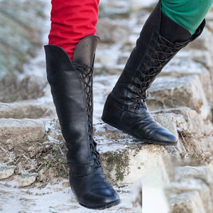 Viking Renaissance Prince Knight Medieval Leather Boots (3 Colors) Black Best Gift Shoppers
