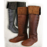 Viking Renaissance High Tube Lace Up Shoes Leather Boots (2 Colors & 6 Styles) Best Gift Shoppers
