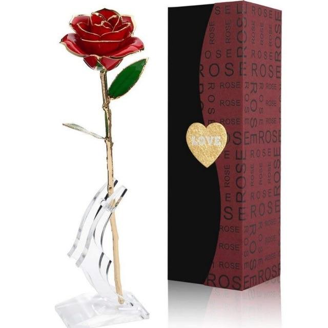 Preserved 24k Gold Long Stem Immortal Rose (4 colors)