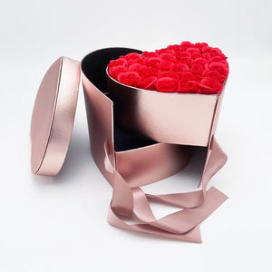 Heart Rose Bouquet Double Layer Gift Box Immortal Enchanted Soap Flower (7 Colors)